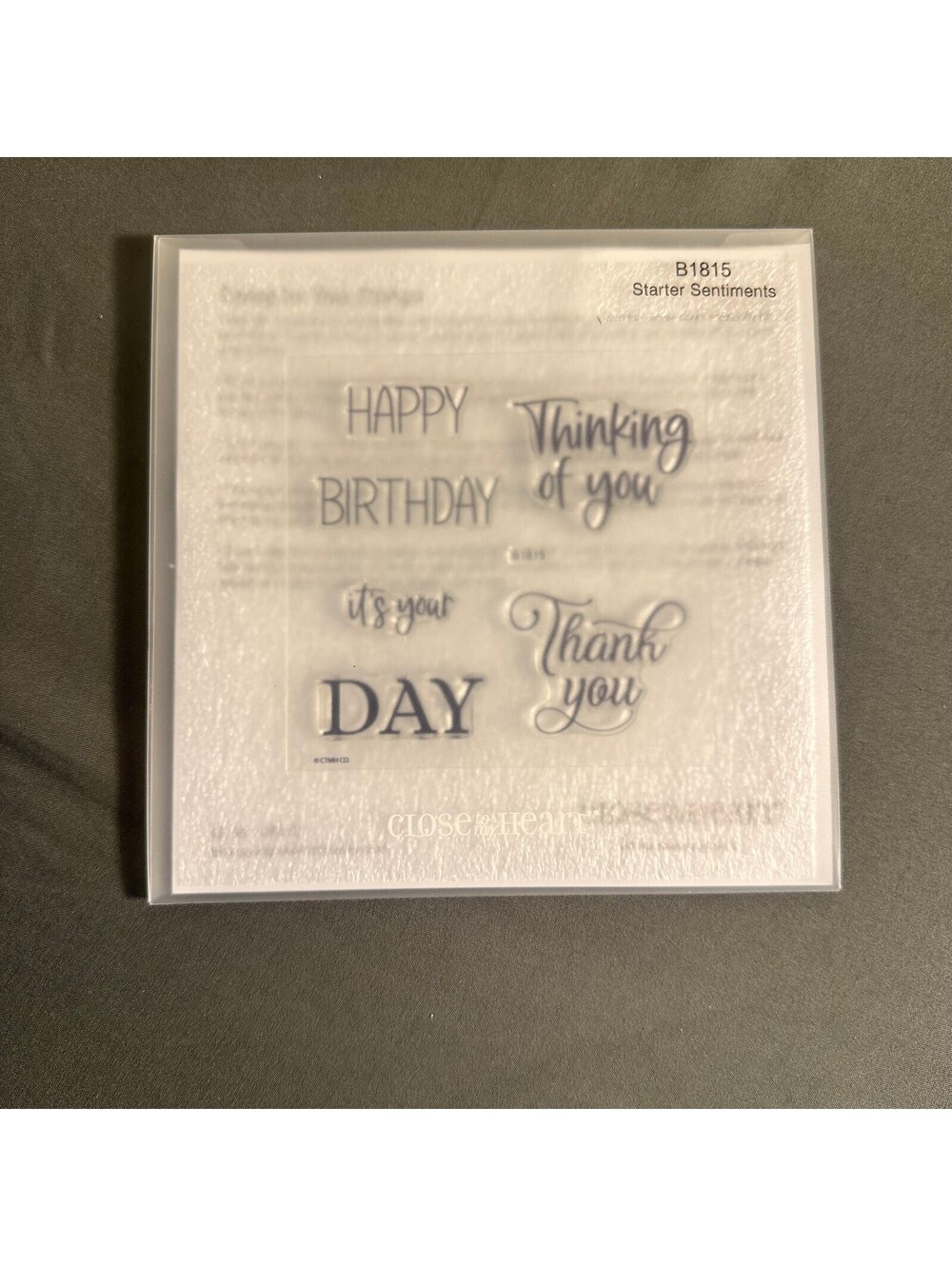 Close To My Heart B1815 Starter Sentiments Acrylic Stamp Set